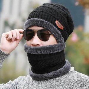 2 Pcs Wool Textured Beanie