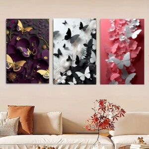 Multicolor Abstract Art Wall Frames - Set of 3 Pcs