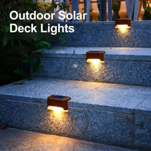 1Pcs Solar Deck Lights Outdoor Step Fence Lights Waterproof Solar Lamp for Railing Stairs Pathway Garden Light Decoration