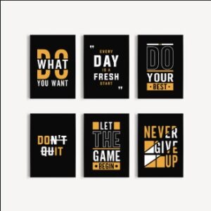 set of 6 sticky wooden frames for home office wall decore / sticky phototiles