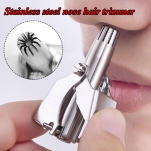 Mini Portable Stainless Steel Nose Hair Trimmer | Manual Grooming Tool | Safe & Durable