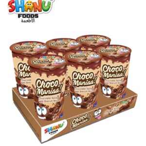 Shanu Foods Choco Maniaa | Chocolate Spread with Biscuit Sticks | 6 Cups | 7 Sticks in 1 Cup